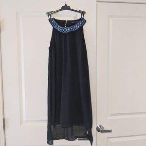 White House Black Market black dress with neck feature